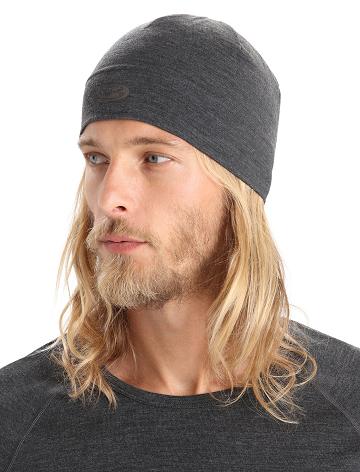 Jet Heather Icebreaker Unisex Merino Chase Beanie Men's Hats | AU 1098PJJQ